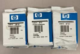 Lot of 3 Genuine OEM HP 57 Tricolor C6657A Ink Cartridge - Sealed - $15.95