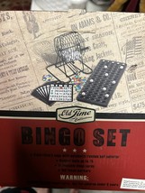 Bingo Metal Cage Set, Old Time Collection Brand, Cards, Balls Markers New in Box - £12.00 GBP