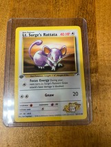 Lt. Surge&#39;s Rattata Gym Challenge 82/132 Pokemon 1st Edition Card Common - £7.41 GBP