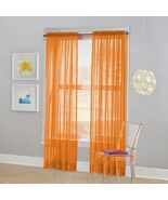 No. 918 Calypso Sheer Voile Rod Pocket Curtain Panel Orange 59x84 - €9,98 EUR