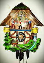 Classic SCHMECKENBECHER Musical Lumber Mill  Cuckoo Clock #7 - $325.71