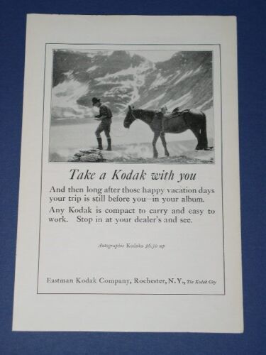Kodak Camera National Geographic Magazine Ad Vintage 1924 - $14.99