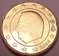 Unc Belgium 2000 20 Euro cents~Minted In Brussels~New Millenium - £2.52 GBP