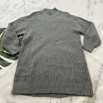 Old Navy Womens Sweater Knit Shift Dress Size L Light Gray Mock Neck Chunky - $28.70
