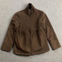 Calvin Klein Jacket Women&#39;s Small Brown Suede Full Zip Faux Fur Lined Po... - $456.77 MXN