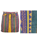 Vintage Jean Denim Skirt Size 8 Southwestern Country Western Print Rodeo... - $139.99