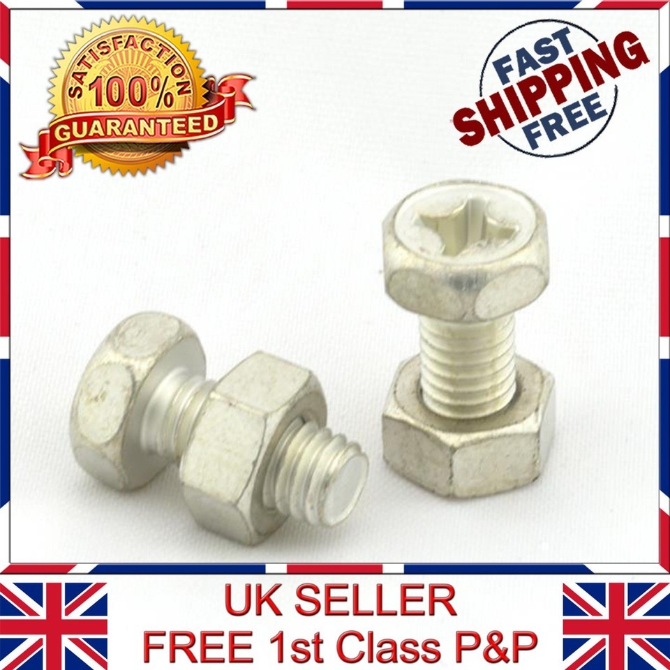 NJ Motorcycle Battery Terminal Nut and Bolt Kit M6x12mm Bike Scooter Uni... - $4.59