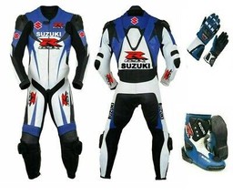 Suzuki LEATHER RACING SUIT Suzuki GLOVES Suzuki BOOTS FULL SET WITH CE A... - $79.99+