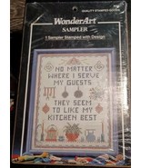 NEW Vintage Wonder Art Cross Stitch Kit 9007 Kitchen Best Sampler 11x14&quot; - £6.56 GBP