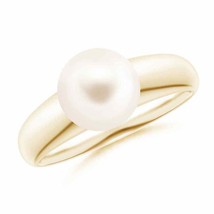 ANGARA Solitaire Freshwater Pearl Dome Ring for Women, Girls in 14K Solid Gold - £315.82 GBP