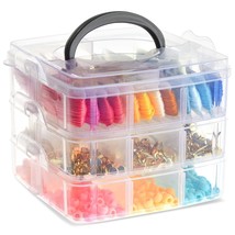 3 Tier Stackable Storage Containers With Adjustable Compartments For Bea... - £20.77 GBP