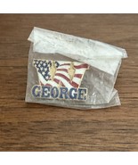 NOS George W Bush President Lapel Pin Flag &quot;W&quot; - $10.00