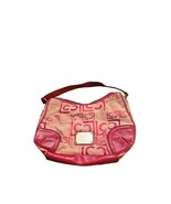 Liz Claiborne Y2K Monogram Shoulder Bag Red Leather Trim Vintage Purse - $347.93 MXN