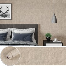 Faux Grasscloth Wallpaper Peel And Stick Textured Linen Contact Paper Re... - £24.22 GBP
