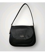 Kate Spade New York Leila Black Pebbled Leather  Flap Shoulder Bag ORN S... - $59.40