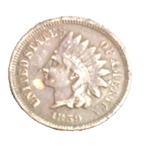 1859 Indian Head Cent Nice Full Liberty Vg Coin. First Minted In This Series. - £37.33 GBP