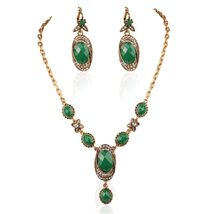 Latest Design  Vintage Wedding Jewelry Necklace And Earrings For Women Complete  - £7.19 GBP