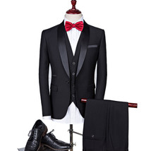 Color: Black twopiece suit, Size: 2XL - Engagement Wedding Summer Party Chorus C - £65.95 GBP