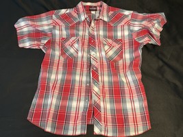 Vintage Wrangler Pearl Snap Western Shirt - Men&#39;s XL (17-17.5) - Red Plaid - $28.82