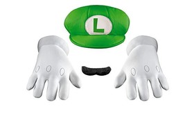 Disguise Men&#39;s Nintendo Super Mario Bros Luigi Adult Costume Accessory Kit - £31.69 GBP