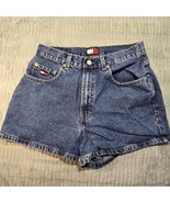 Tommy Hilfiger Womens Shorts Y2K  Denim Blue Jean High Rise Flag Spell O... - $23.65 CAD
