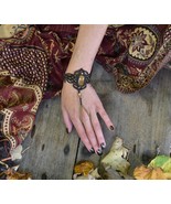 Brown tiger eye ring bracelet, tribal macrame bracelet, festival jewelry - $75.22 CAD