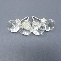 Glass Crystal Ball Finial Drawer Pulls Knobs Faceted Lot of 4 - $14.99