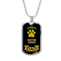 Dog Lover Gift Scottish Terrier Dad Dog Necklace Stainless Steel or 18k Gold Dog - £28.45 GBP