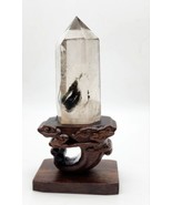 Garden Quartz Tower With Custom Wood Stand, Natural Crystal, Green Garde... - $138.59