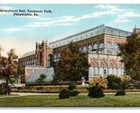 Horticultural Hall Fairmount Park Philadelphia Pa Unp DB Cartolina N20 - $3.03