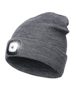 Winter Knitted Beanie Hat w/ Light USB Rechargeable LED Headlight Cap Un... - £15.89 GBP