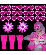136PCS LED Light Up Toy Neon Party Supplies 100 8 Pink Glow Sticks Neckl... - £43.82 GBP