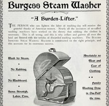 Burgess Steam Washer Machine 1897 Advertisement Victorian XL Appliance DWII7 - £23.18 GBP