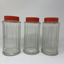 NutraSweet {LOT of 3} Glass Jars ~ Embossed Ribbed Retro Decor ~ Coffee/Tea Vtg - £19.90 GBP