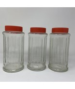 NutraSweet {LOT of 3} Glass Jars ~ Embossed Ribbed Retro Decor ~ Coffee/... - £18.59 GBP