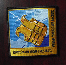 Vintage Embroidered Patch Life Jacket Boat Smart from the Start 3 3/8&quot; Wide - £13.24 GBP