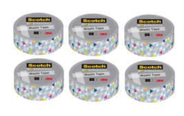 Scotch Expressions Washi Tape: 0.59 in. x 393 in.  Pastel Triangles 6 Pack - £9.82 GBP