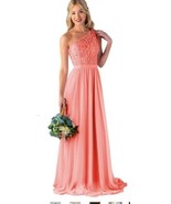 David&#39;s Bridal Peach One Shoulder Bridesmaid  Prom Dress Size 16 - $28.71