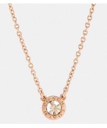 COACH Open Circle Stone Necklace Rose Gold NEW 16-18&quot; Style No. F54514 - £19.46 GBP