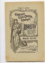Magic Flute by Mozart Libretto Chicago Civic Opera Company Fred Rullman  - £11.68 GBP