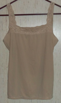 Excellent Womens Vanity Fair Beige W/ Lace Overlay Camisole Size 34 / 40 - £18.59 GBP
