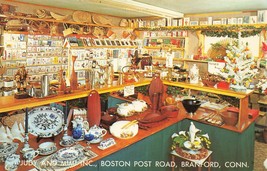 Branford Connecticut~Shop At Judy And Mimi Home DECOR-BOSTON Post Road Postcard - £8.81 GBP