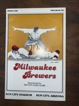 1980 Milwaukee Brewers vs Cleveland Indian Program Scorecard Spring Trai... - £11.94 GBP
