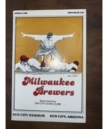 1980 Milwaukee Brewers vs Cleveland Indian Program Scorecard Spring Trai... - £11.74 GBP