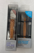 Japonesque Luxe Nail Clipper &amp; Luxe Precision Slant Tweezer Rose Gold*Tw... - $19.99