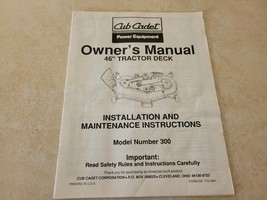 Cub Cadet Model Number 300 46&quot; Mower Deck Manual - 23 Pages - £9.28 GBP