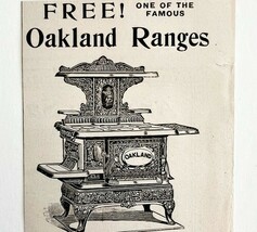 Oakland Range Wood Stove 1897 Advertisement Victorian Appliances DWFF17 - €17,28 EUR
