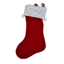 Holiday Time Classic Red and White Velour 19 inch Christmas Stocking wit... - £7.41 GBP