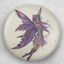 Fairy Vintage Pin Button Amy Brown Art Fantasy 2002 Purple - £7.87 GBP