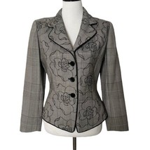 Ungaro Women&#39;s Floral Flower Print Blazer Black Plaid Striped Suit Jacke... - $44.55